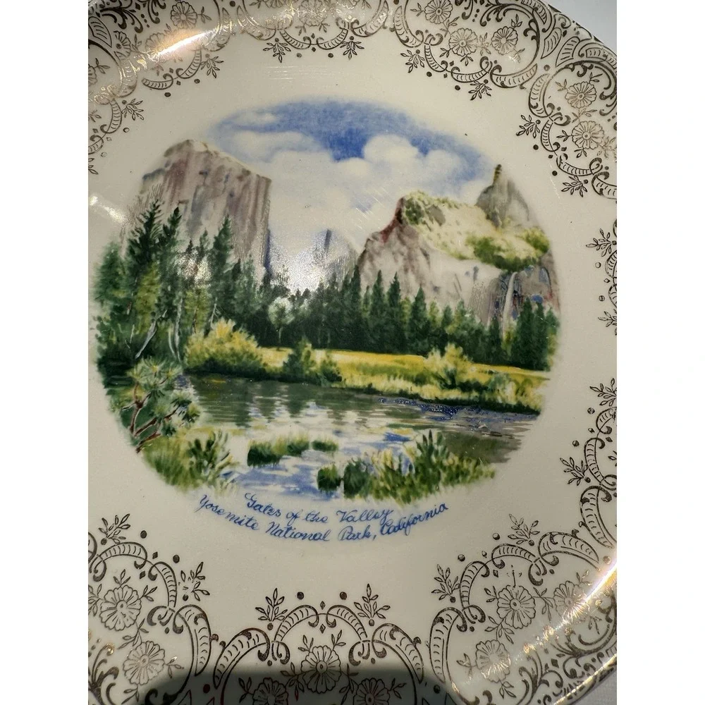 Vintage Yosemite Park Plate Taylor‎ Smith Taylor Scenic Souvenir Good Condition